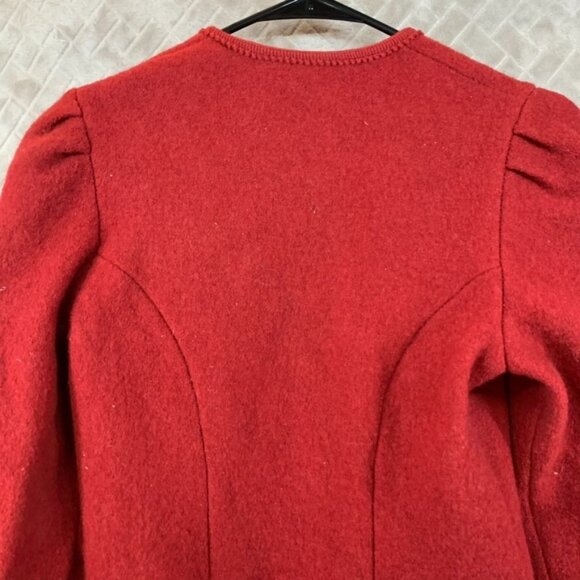 Drig Salzburger Womens Small Jacket Red Wool Button Up Austrian Vintage - Picture 13 of 15